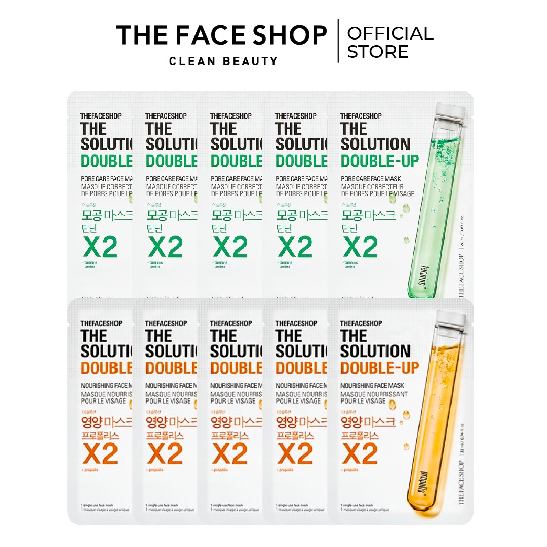 Combo 10 mặt nạ kháng khuẩn chống lão hóa the face shop the solution 20ml