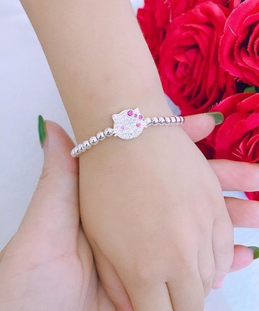 Lắc tay bạc Hello Kitty cho bé