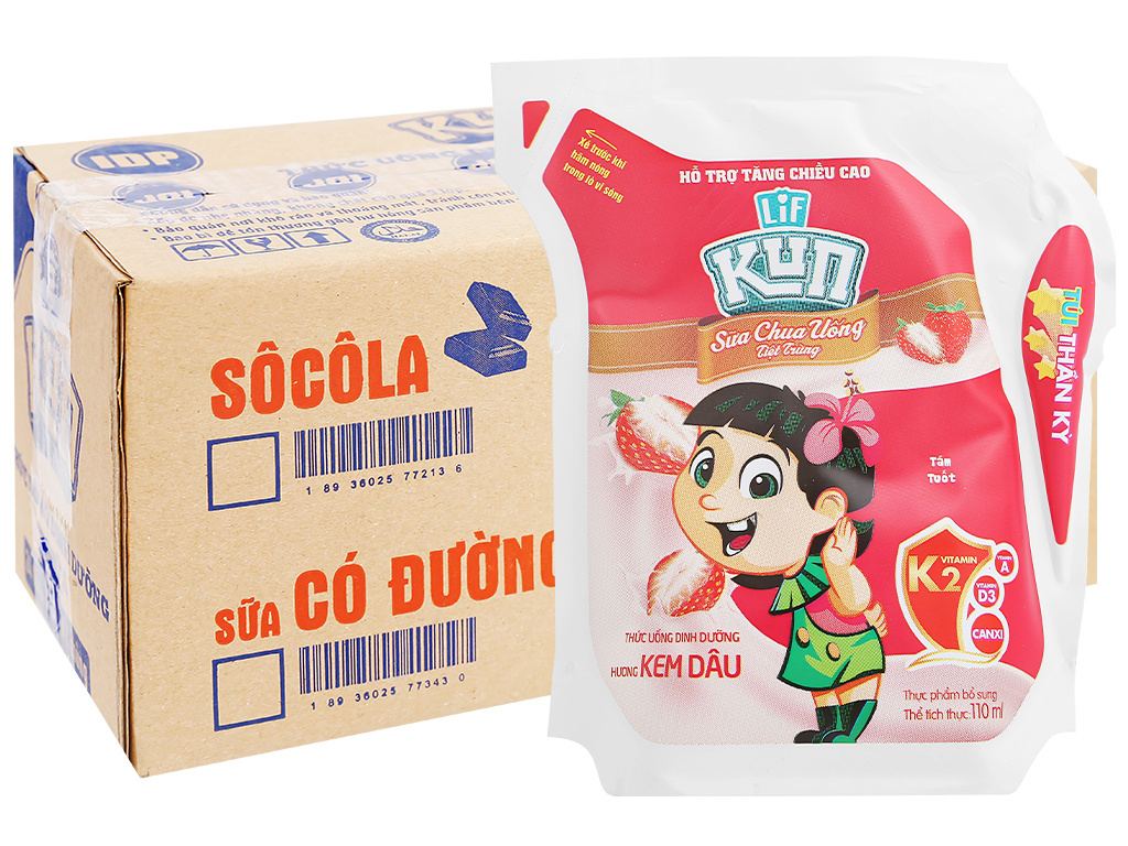 Thùng 24 bịch LiF Kun 110ml đủ vị