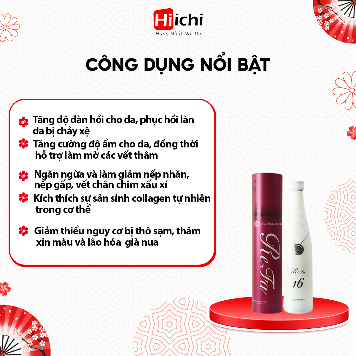 Refa 16 Collagen Enriched 480ml dạng nước uống cao cấp của Nhật