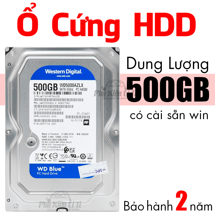 [HCM]Ổ cứng HDD máy tính bàn WD 500GB Cài sẵn hệ điều hành Bảo Hành 2 Năm