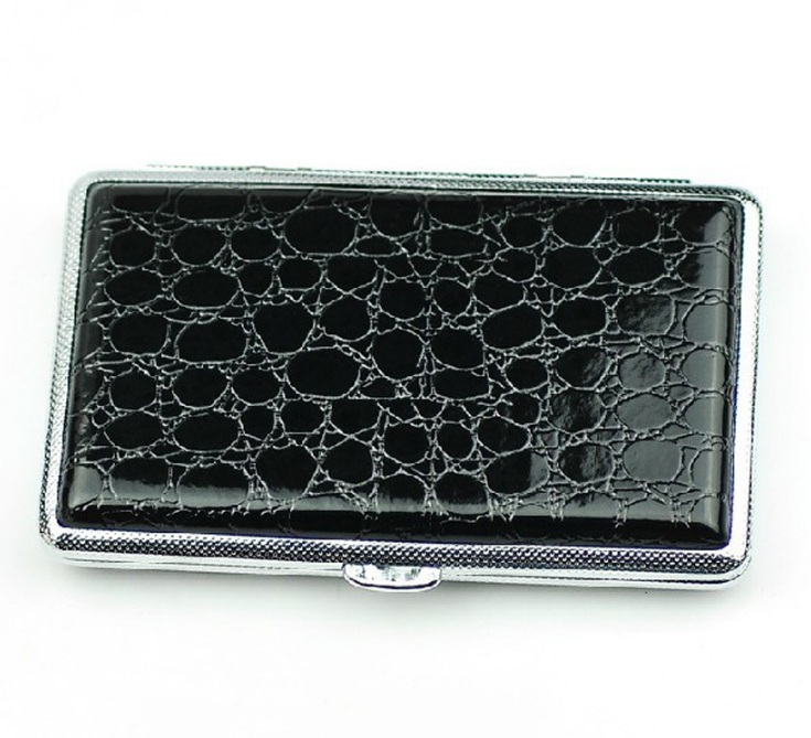 Hộp đựng thuoc ,lá điếu dài bỏ túi TeamPistol loại dài 11cm (kiểu da đen vân Cá Sấu) dùng đựng 20 điếu Esse, thuoc esse - Mỏng - Nhỏ - Dài - Gọn, loại Sịn