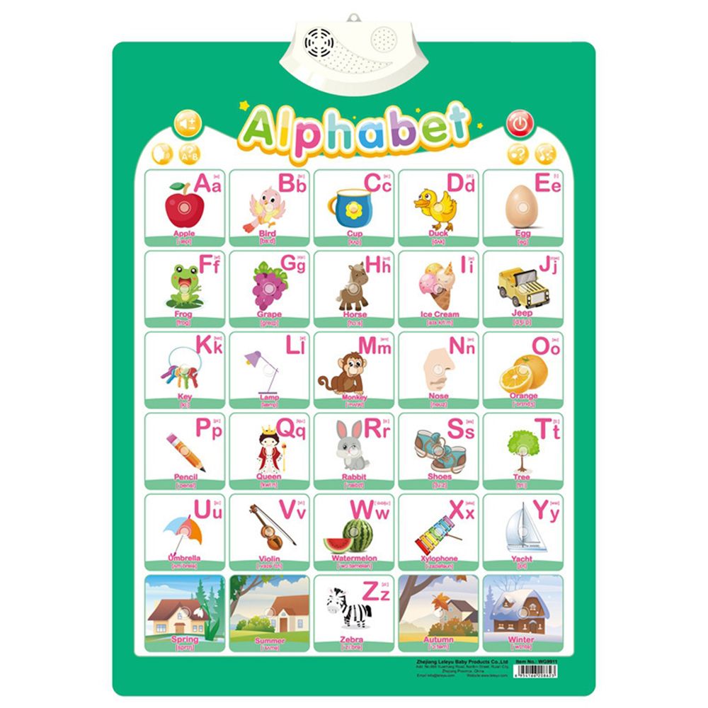 ULTIMATELY SOUVENIR68IR6 Music Talking ABC ABC Numbers Animal Educational Preschool Learning Toys Wall Chart Electronic Interactive Alphabet Learning Poster