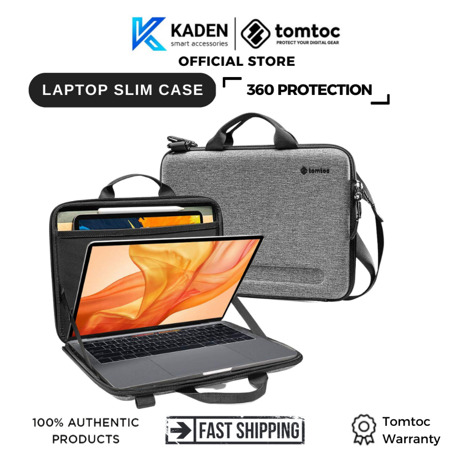 Túi đeo chéo chống va đập tomtoc eva for macbook-a25-hàng chính hãng