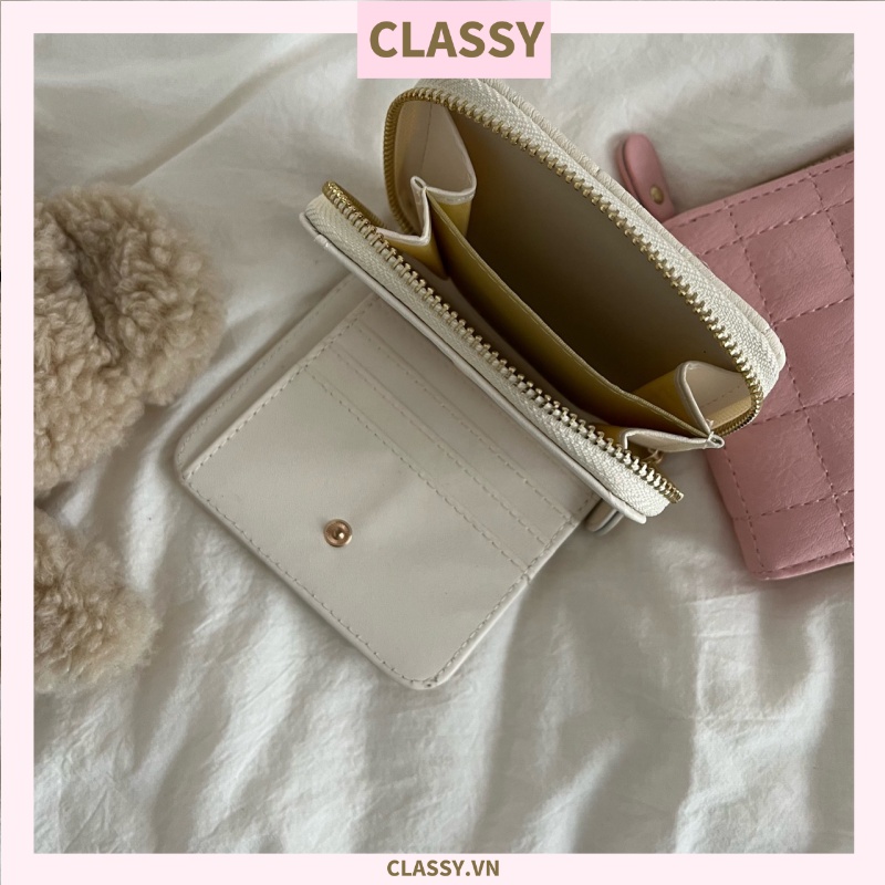 Classy Ví nữ ngắn mini cầm tay da PU cao cấp T1165