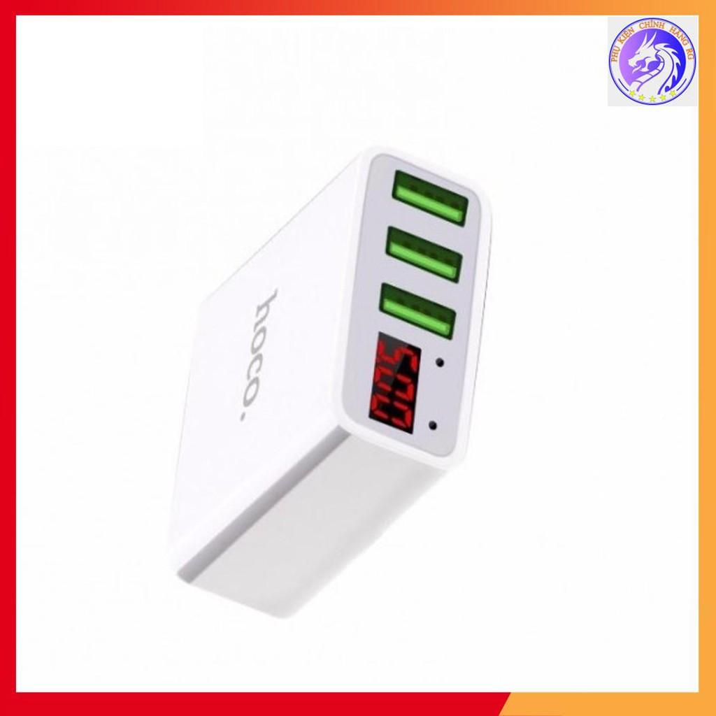 Củ sạc 3 cổng USB Hoco C15 có màn LED hiển thị đo dòng Ổn định dòng cho Android