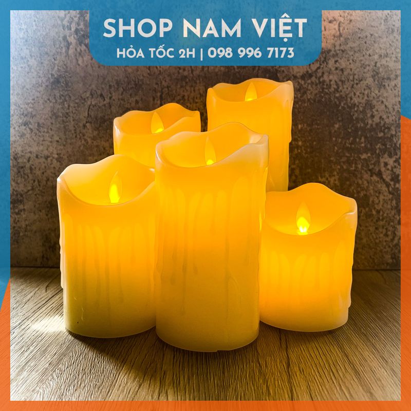 Nến Điện Tử Tim Lắc Thân Sáp Siêu Thật