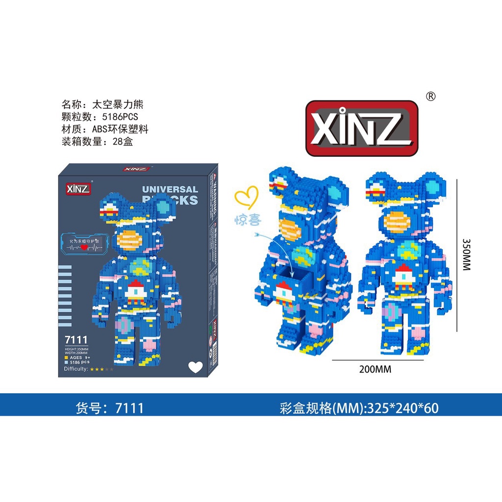 Đồ Chơi Lắp Ráp Mô Hình Bearbrick 35cm