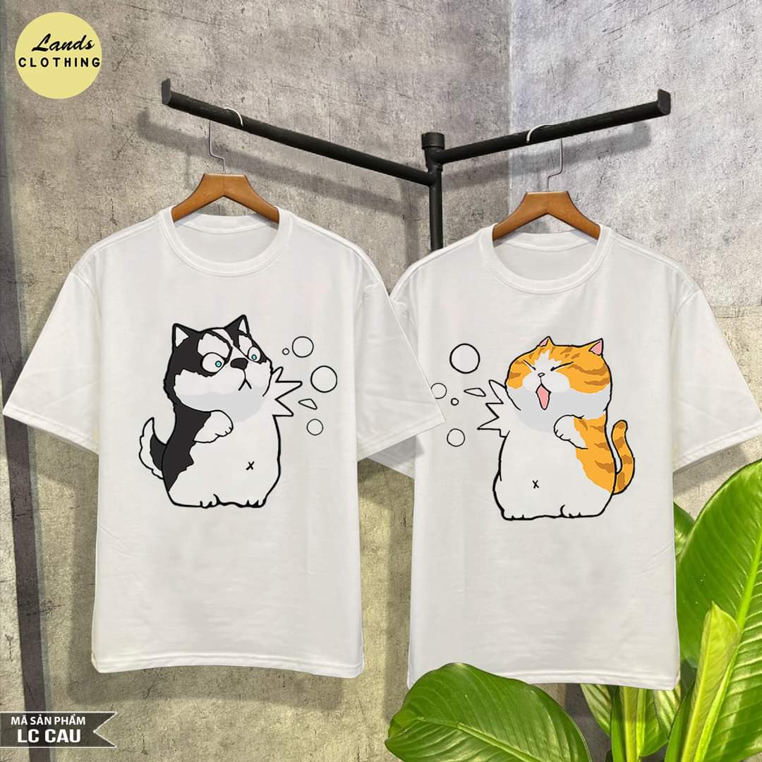[FREESHIP] ÁO ĐÔI IN HÌNH CHÓ MÈO CUTE