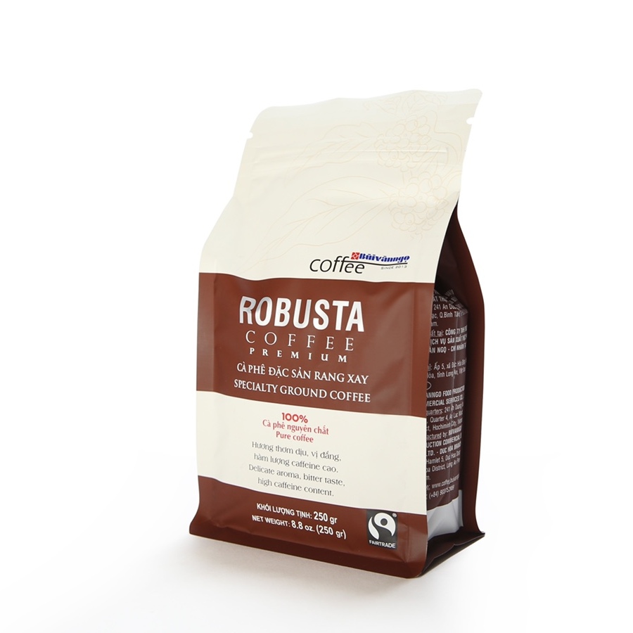Cà phê đặc sản rang xay ROBUSTA 250gram Bùi Văn Ngọ Coffee