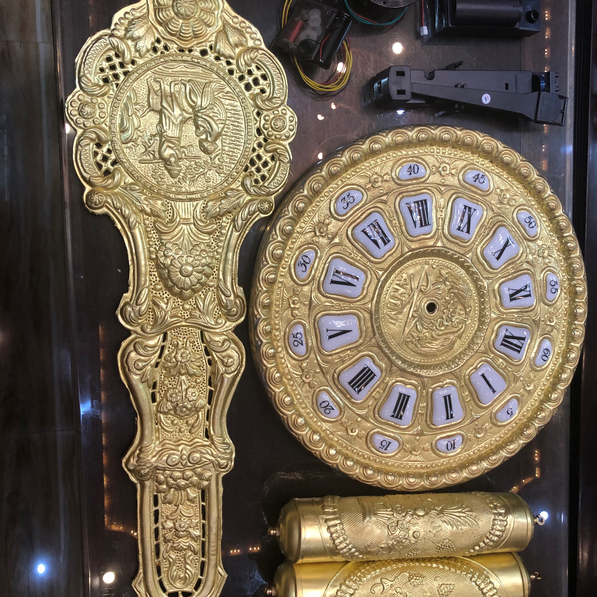 Bộ máy điện tử đồng hồ cây hãng Korea Hàn Quốc mặt đường kính 38cm có bảo hành