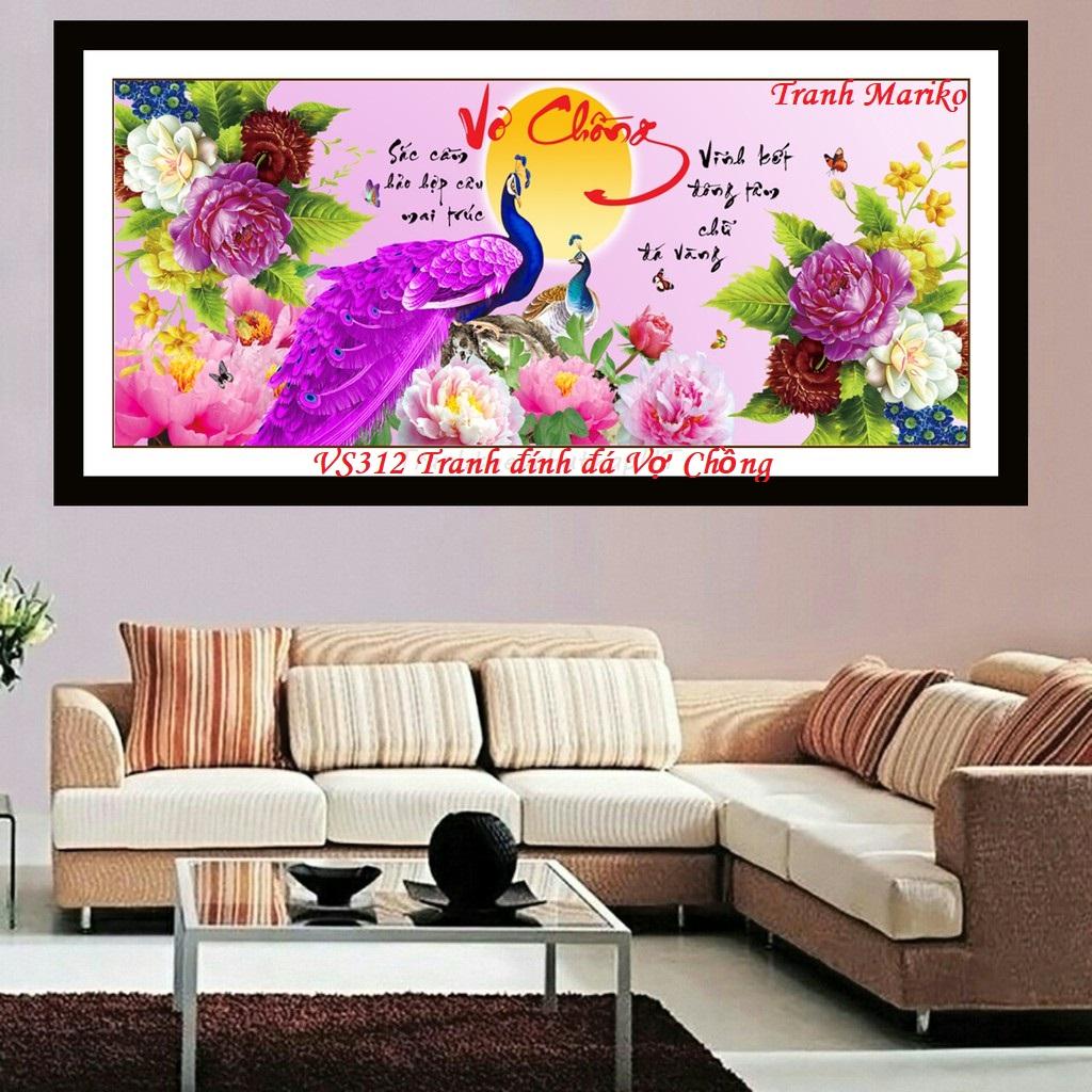 [HCM]Tranh đính đá Vợ Chồng kích thước nhỏ ✅100×48 cm -️ VS312 Tranh Mariko