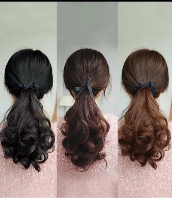 Tóc giả cột ngắn❤️freeship 50k❤️tóc cao cấp- c25
