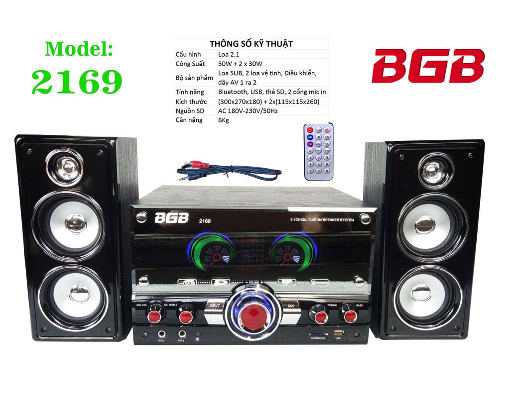 [HCM]-[ HOT 2021 ] Loa Vi Tính Cao Cấp BGB 2169-Loa Nghe Nhạc Hỗ Trợ Đầy Đủ Chất Nhạc Mới Nhât 2021.Chất Âm Mạnh Mẽ Sống ĐộngLoa Nghe Nhạc Có Bluetooth. Loa Karaoke .Bộ Loa Nghe Nhạc 2.1-1 Subwoofer Bass Cực Căng Đèn Led Sành Điệu Sang Trọng
