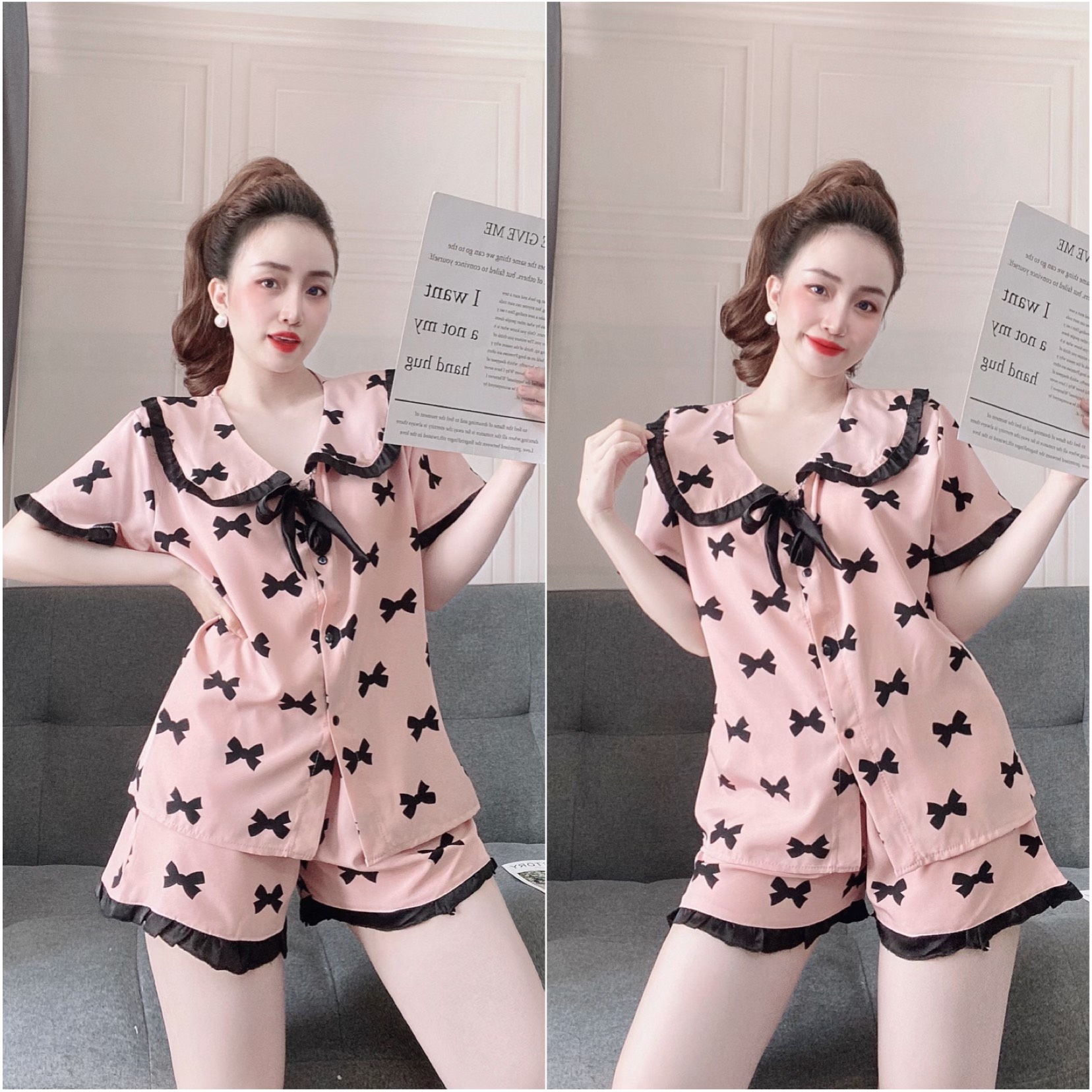 (45-110kg) Đồ Bộ Bigsize Lụa Nhật Hoạ Tiết cao cấp - Chất vải mịn, đẹp