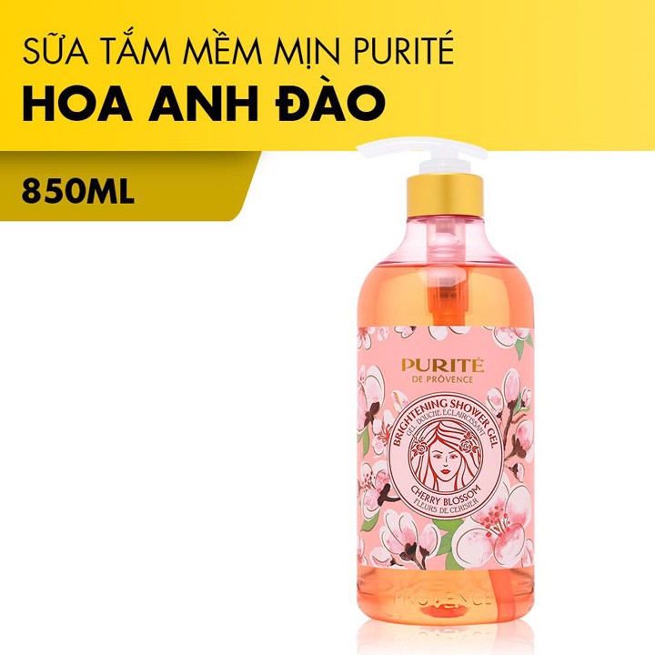 [HCM]Sữa Tắm Purite De Prôvence Cherry Blossom - 850ml Tặng Kèm
