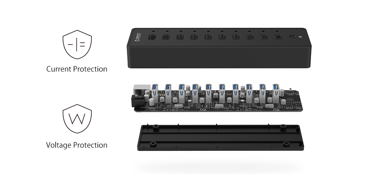 Bộ chia 10 cổng USB 3.0 Orico P10-U3-V1
