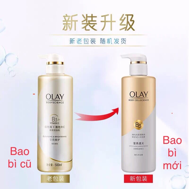 Sữa tắm olay B3 + vitamin C 500ml (trắng da dưỡng ẩm )