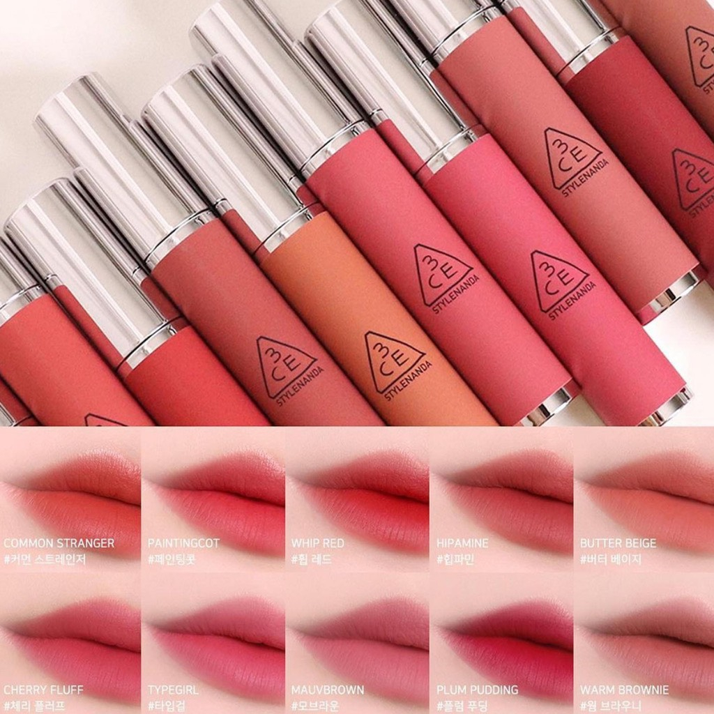 Son Kem Lì 3CE HAZY LIP CLAY 4g Siêu Lì Mịn Môi