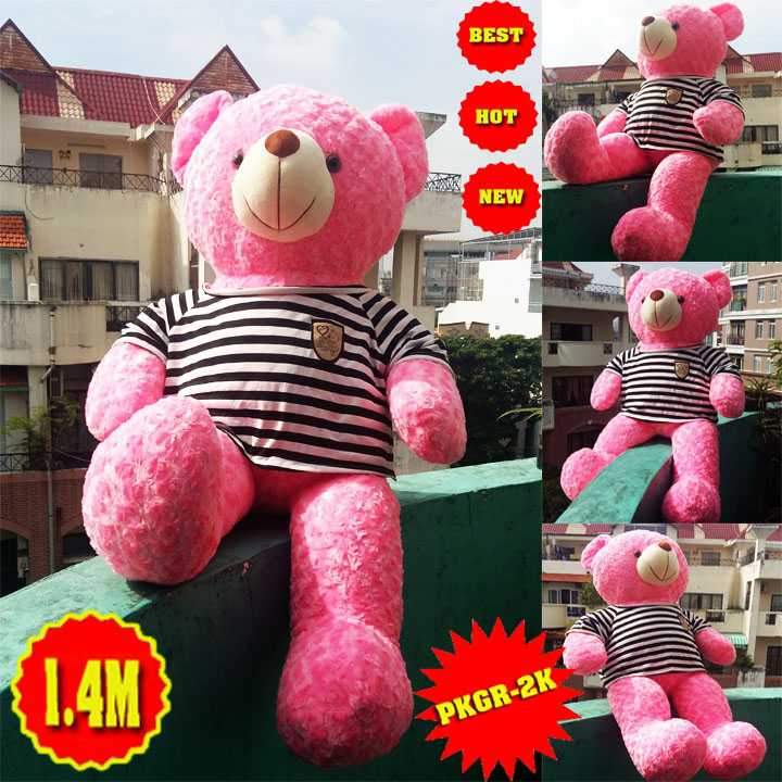 Gấu bông teddy hồng 1M4 dễ thương làm quà tặng 8-3, 14-2, sinh nhật bạn gái người yêu bạn bè - gấu bông cực rẻ