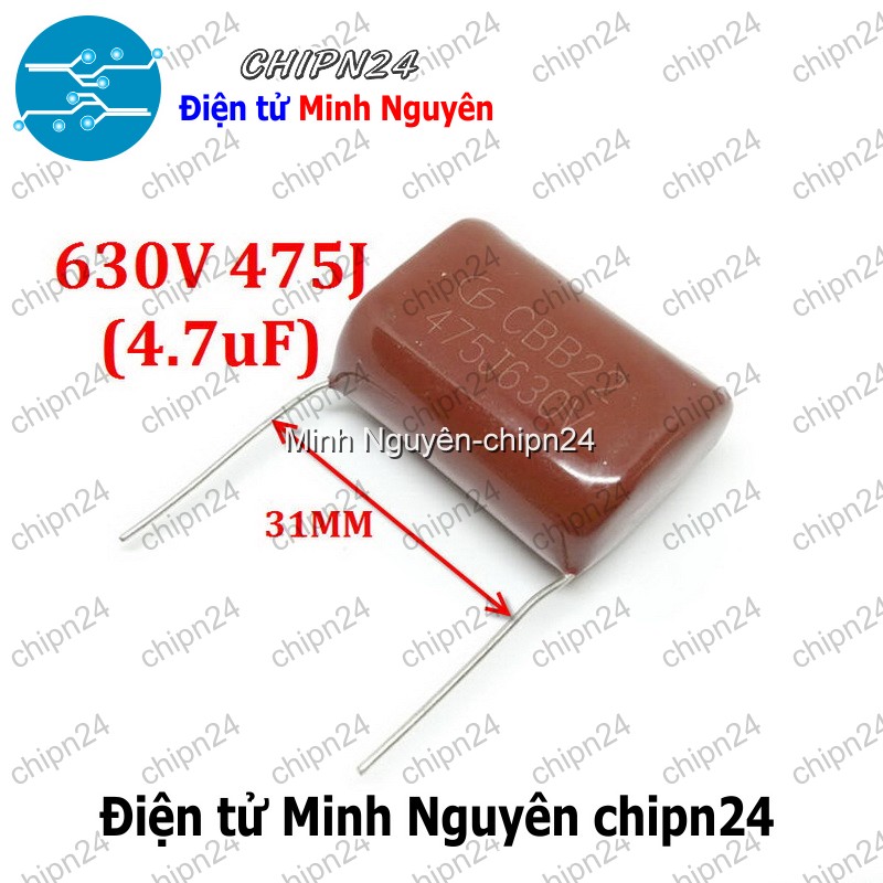 [2 con] (F233) Tụ CBB 630V 475J P=31mm (475 4.7uF) - HH004926