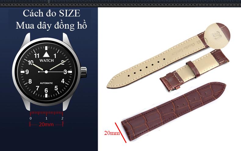 Dây đồng hồ da cao cấp SIZE 18mm (nâu-B805)