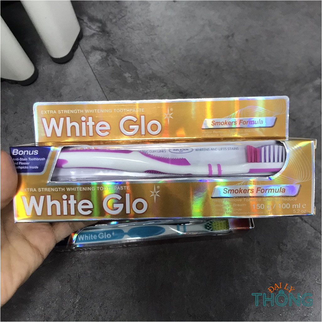 WHITE GLO 150g toothpaste set (red/purple/blue/yellow/white)