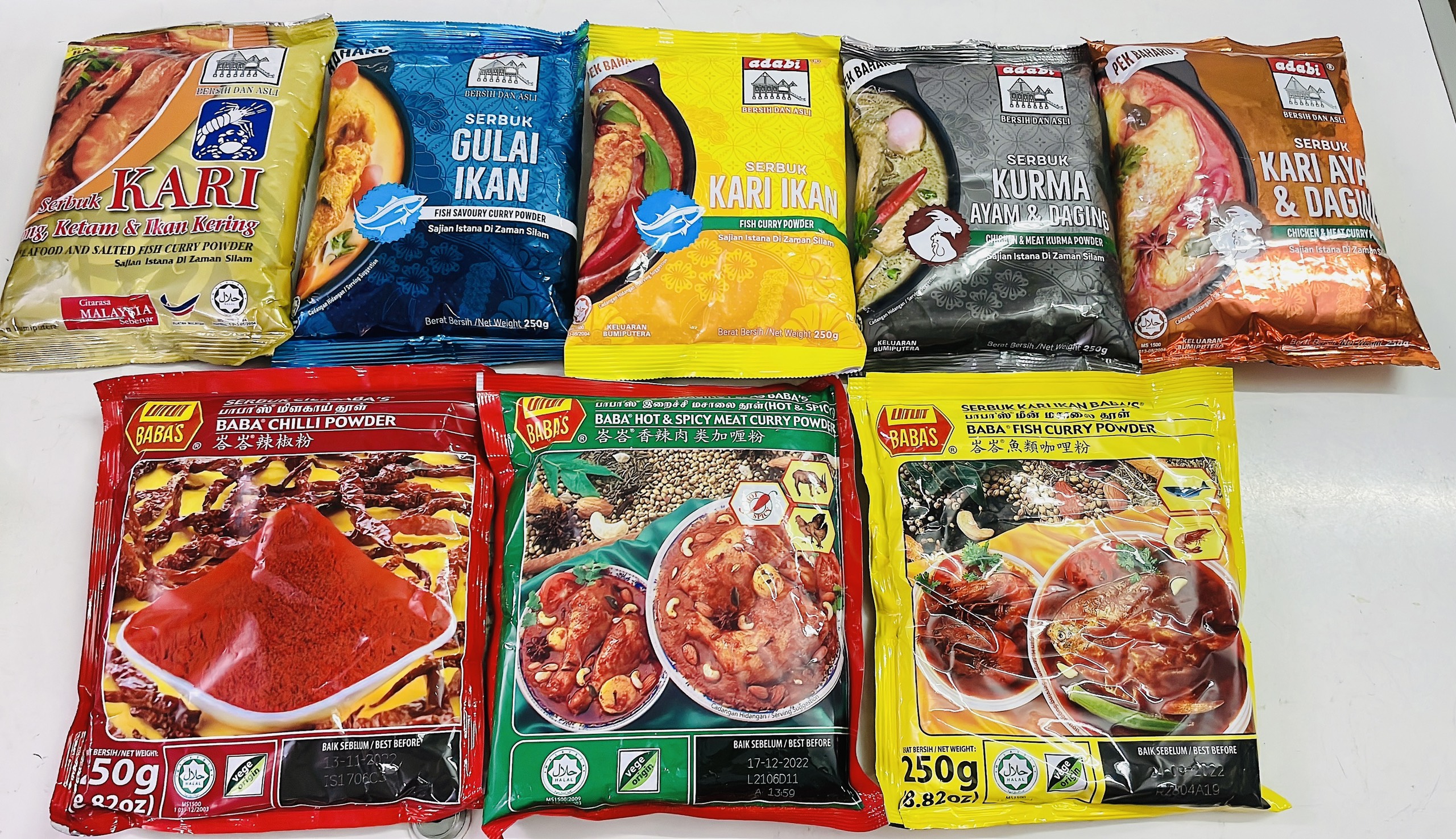 [HCM]Bột cà ri ADABI/BABAS NK MALAYSIA gói 250g