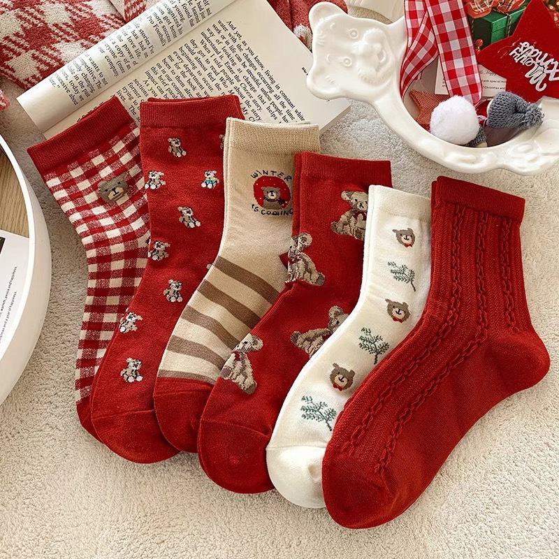 Set tất cổ cao nữ vớ cao cổ làm quà noel, tết - tất tiêu thư lolita đỏ cổ bèo nhún tất vớ nữ ulzzang style hàn quốc maxshopdoc