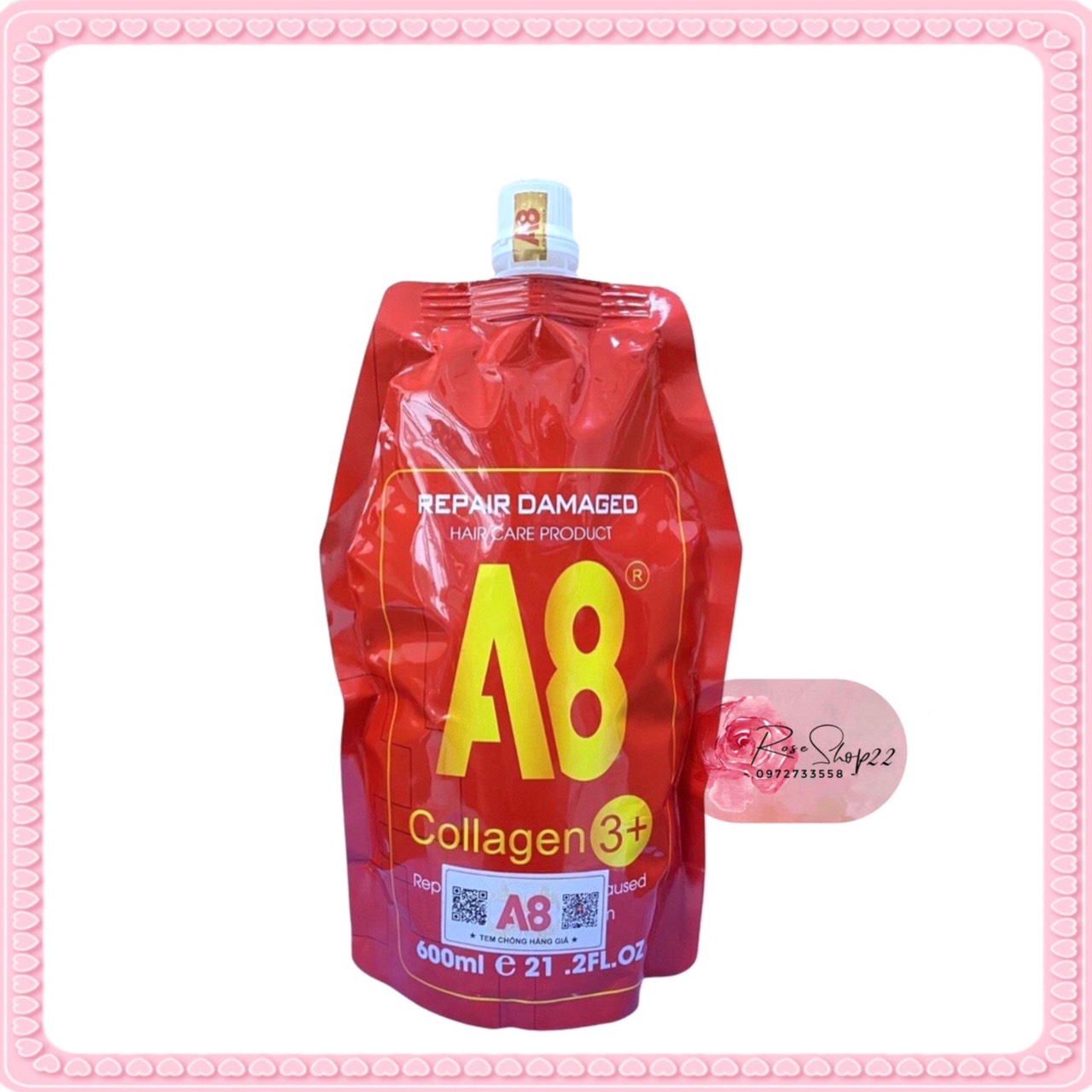 Kem hấp ủ tóc Collagen A8 cao cấp, hấp đa năng phục hồi tóc siêu mềm mượt hương thơm nước hoa túi 600m hàng chính hãng
