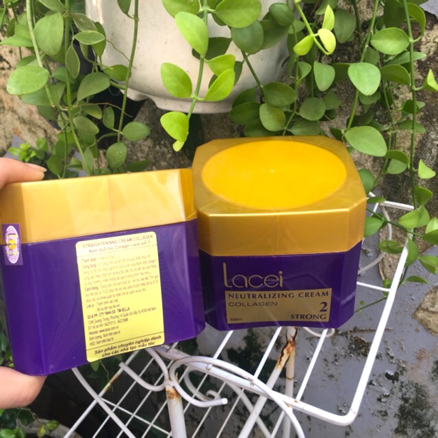 Thuốc duỗi tóc Collagen Lacei cao cấp siêu bóng mềm 500mlx2