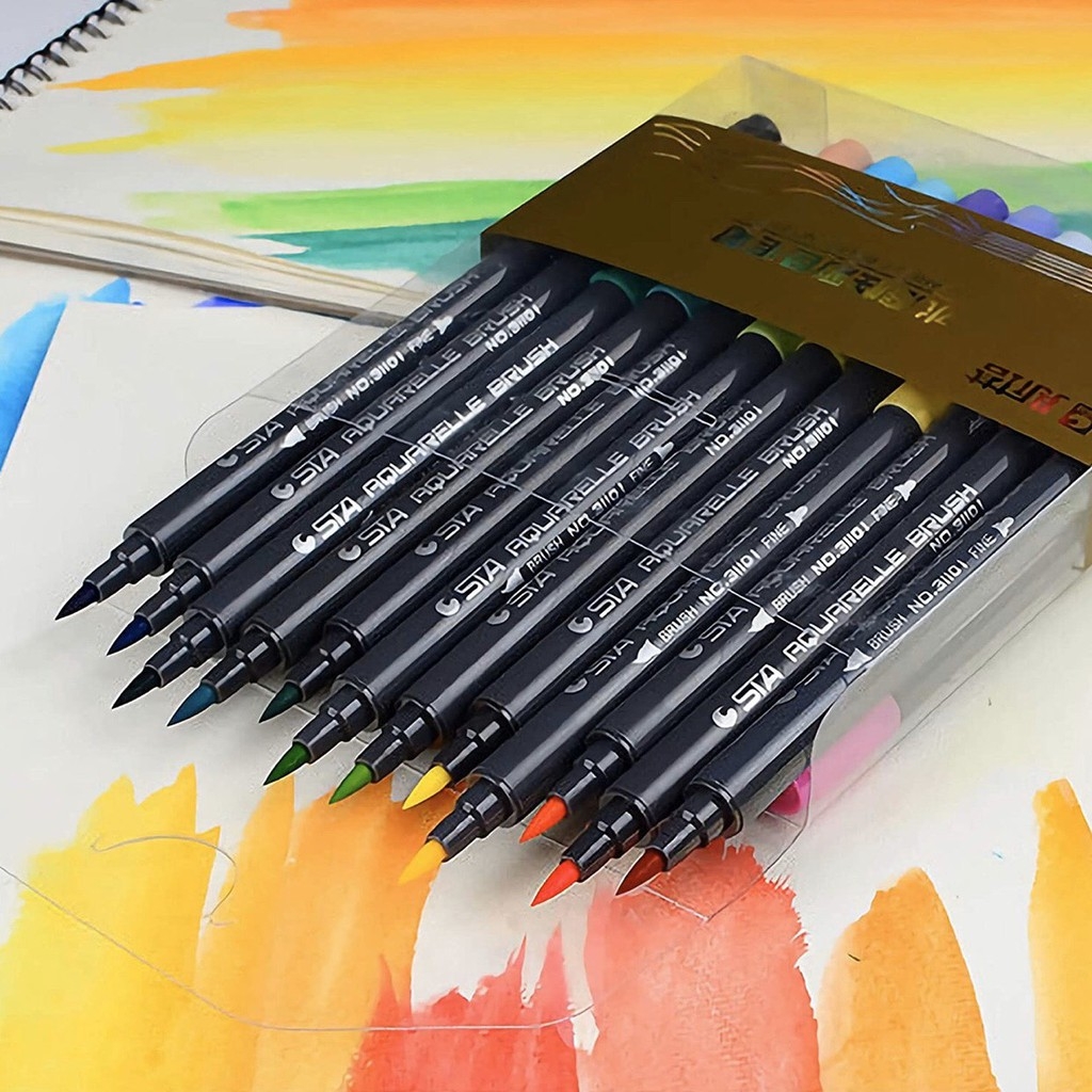 Bộ bút màu Sta Metallic 2 ngòi (ngòi brush và ngòi lông)