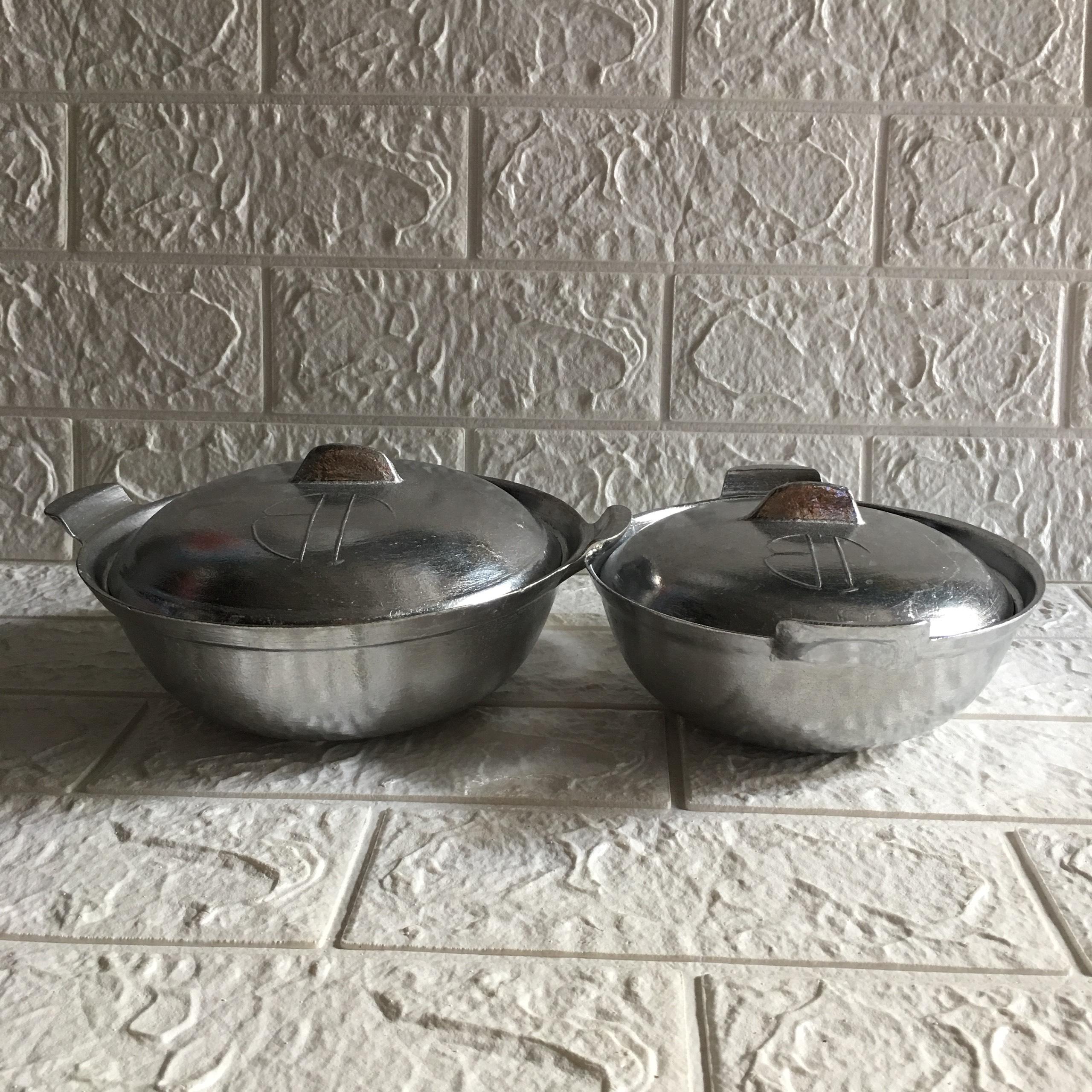 Nồi Nhôm, Gang bóng Kho Cá Thịt. Dung tích 600ml - 800ml. Dày 2 Lớp. Chống Bể Giữ Nhiệt Lâu Hơn