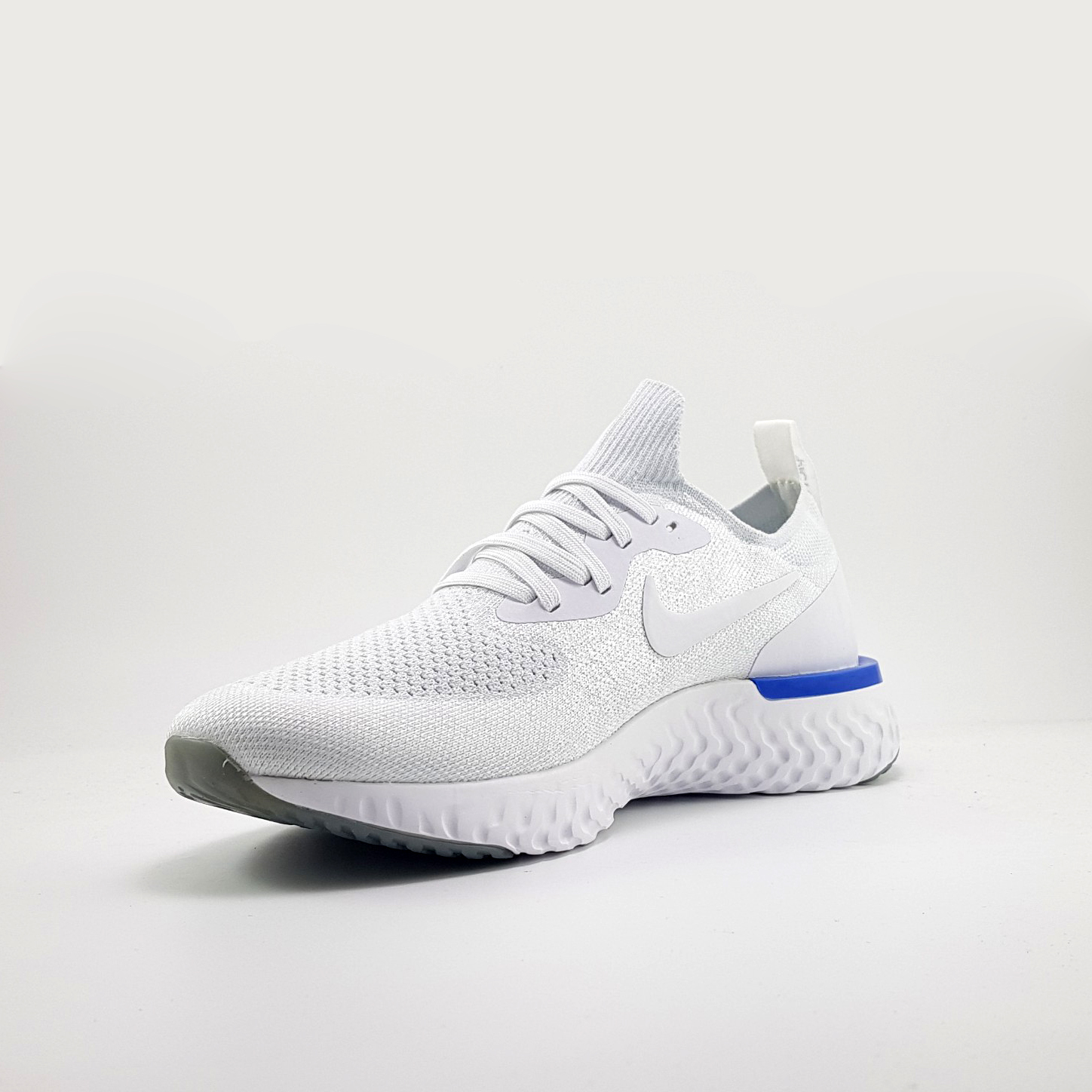 Giày Sneaker Epic React Flyknit White/blue - Giày Gym - Giày chạy bộ - Giày thể thao