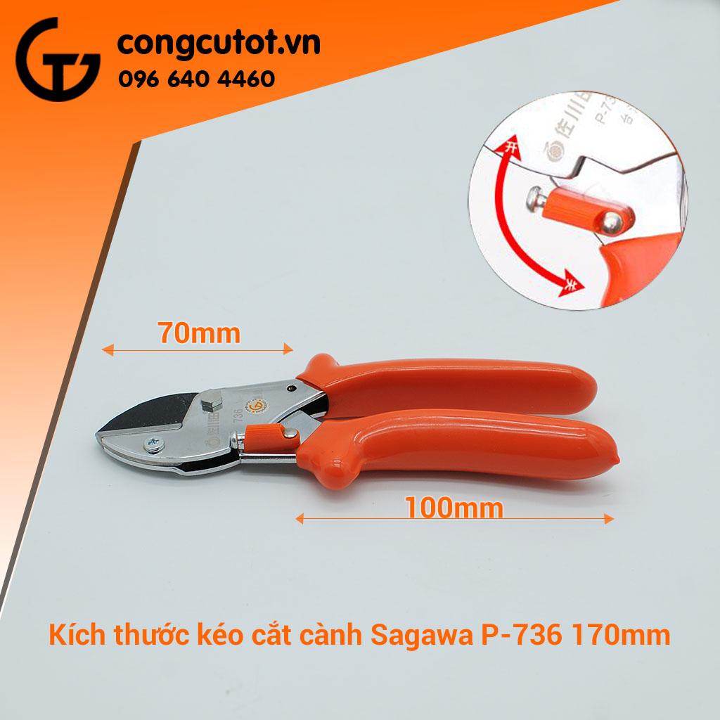 Kéo cắt cành to 170mm Sagawa P-736