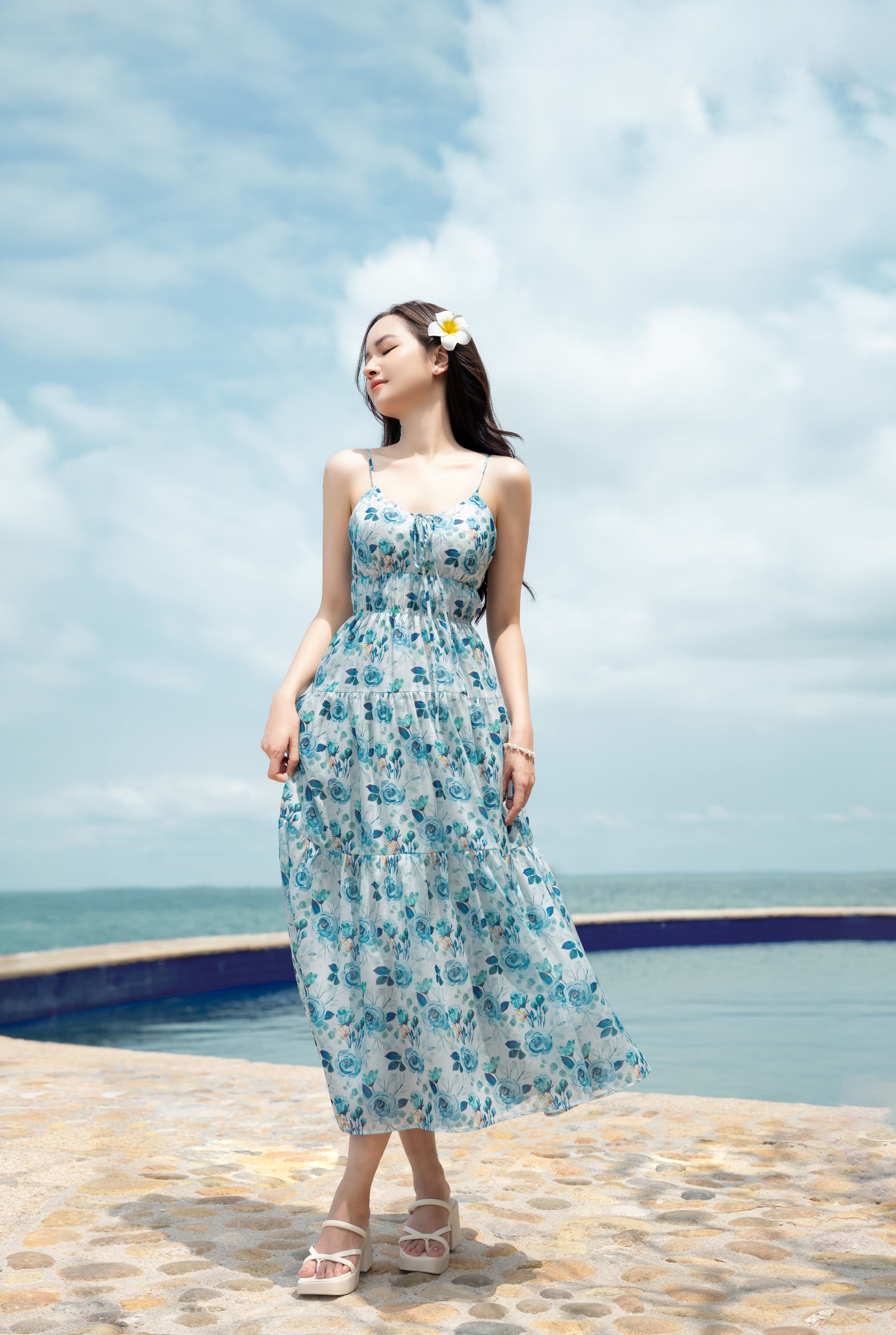 OLV - Đầm maxi đi biển Evalyn Floral Dress
