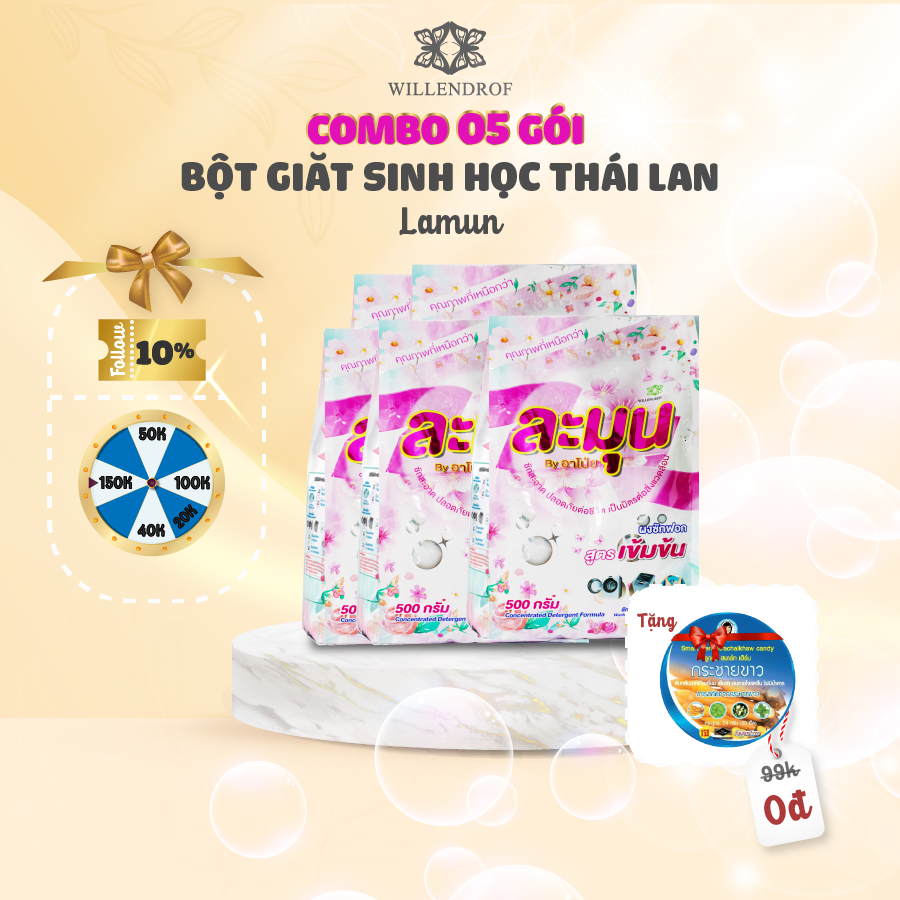 COMBO 5 GÓI BỘT GIẶT SINH HỌC LAMUN - WILLENDROF