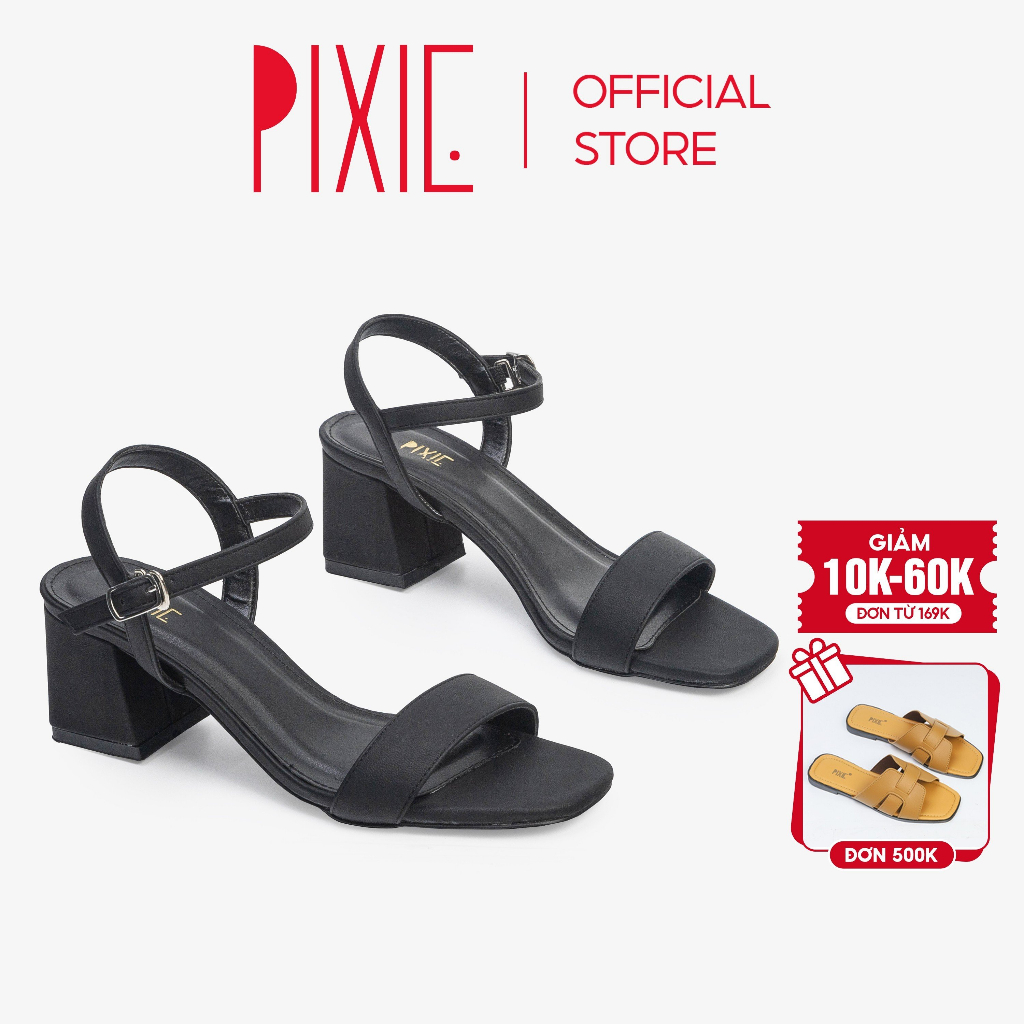 Giày Sandal Cao Gót 5cm Quai Ngang Pixie H158