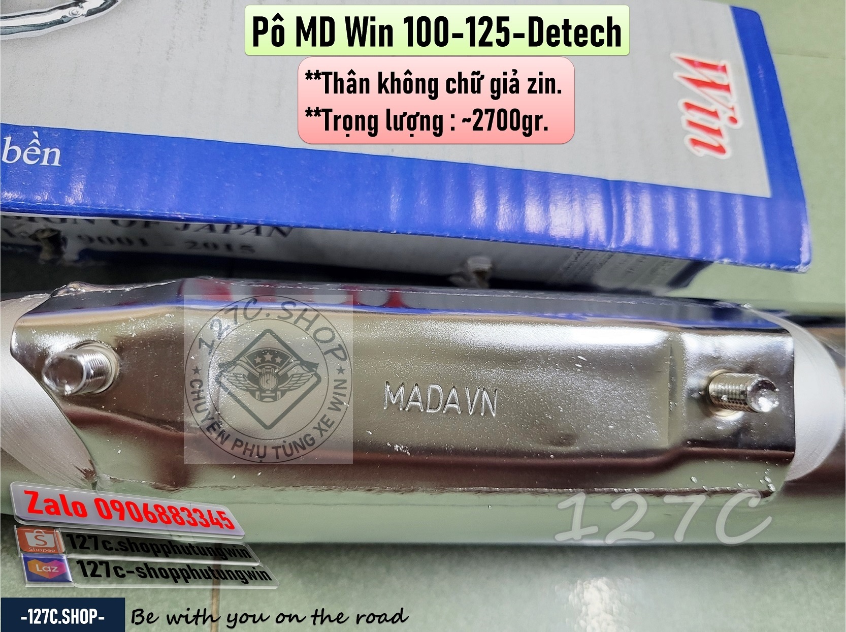 [HCM] Pô MD Win 100 Win 125 Win Detech (Thân không chữ giả zin)