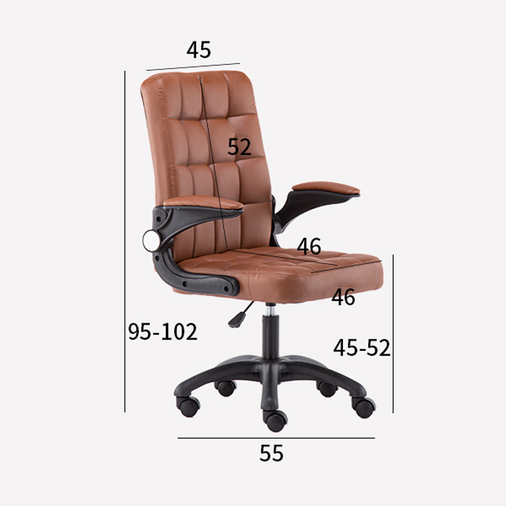 Ghế xoay văn phòng bọc da Pu cao cấp - Tặng gối massage cùng màu,ghế giám đốc nâng hạ tay vịn gấp lên, đệm cao su non xoay 360 độ - Nhiều màu