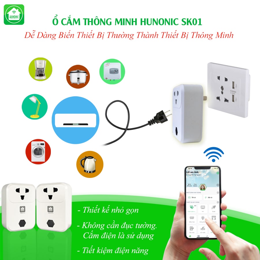 Ổ cắm thông minh Hunonic SK01