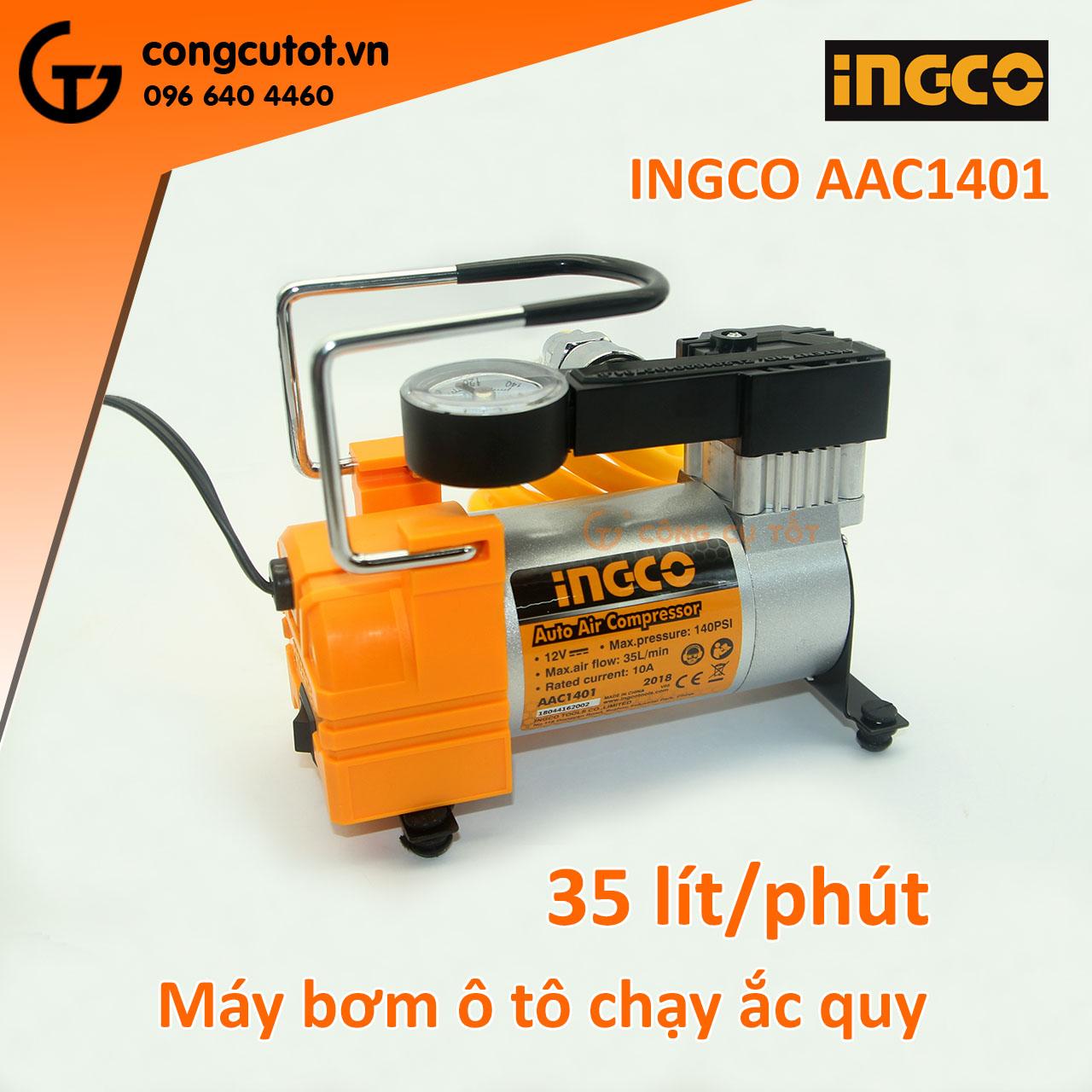 Máy bơm xe ô tô chạy ắc quy 12V Ingco AAC1401