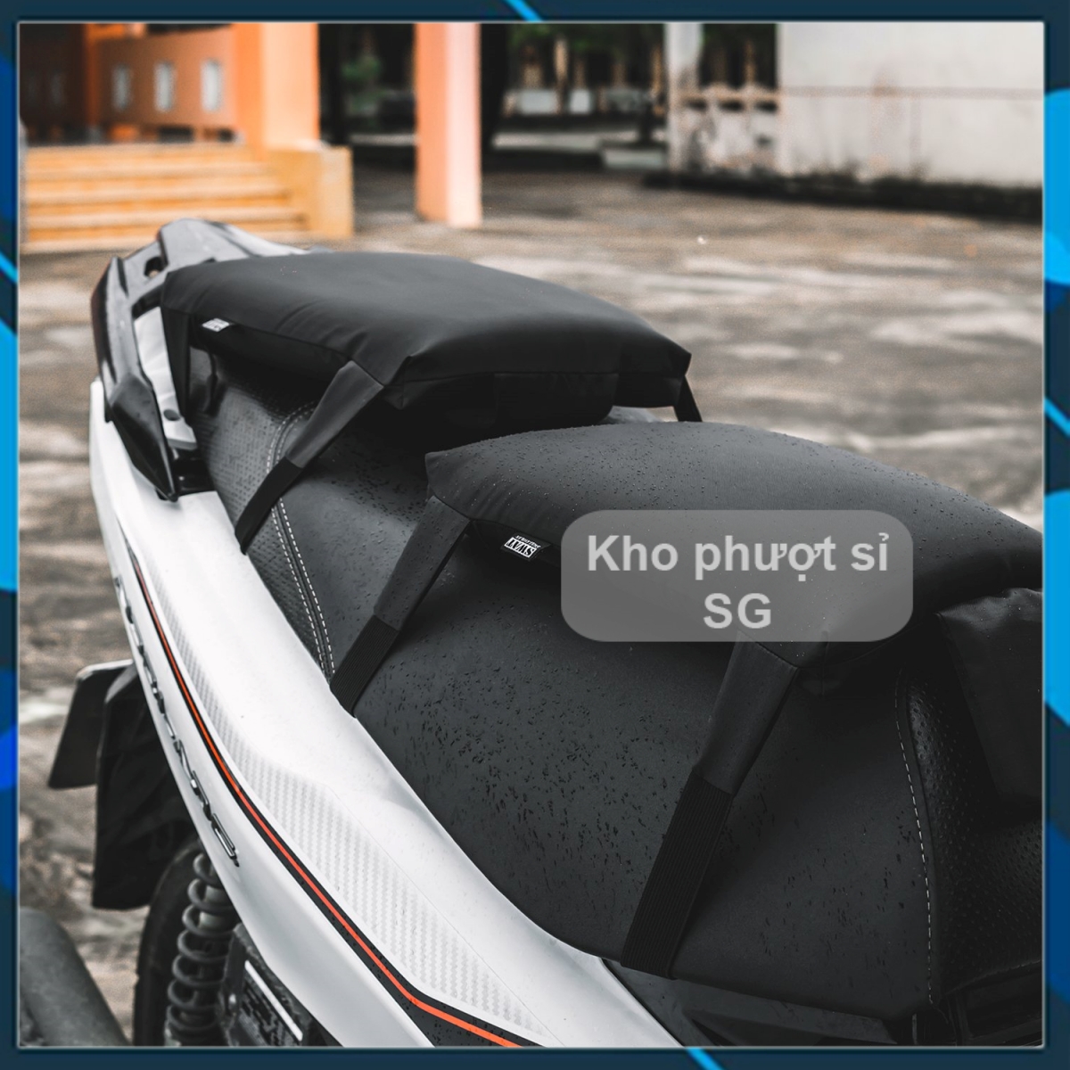 Miếng đệm lót yên xe êm ái chống nước dùng gắn xe máy - Đệm lót yên xe máy Swat chống nóng shipper