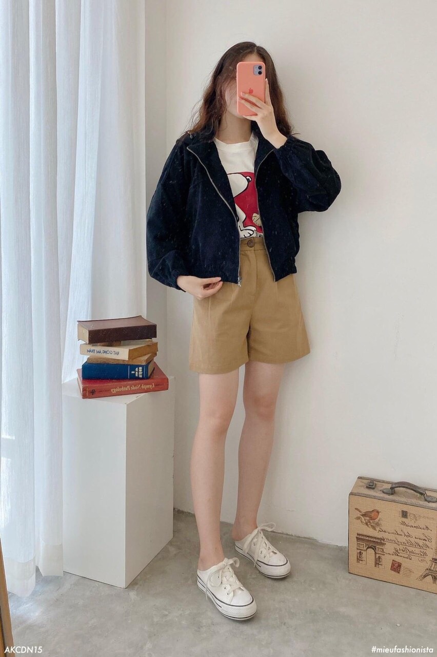 [HCM]áo khoác kaki nhung fom lửng