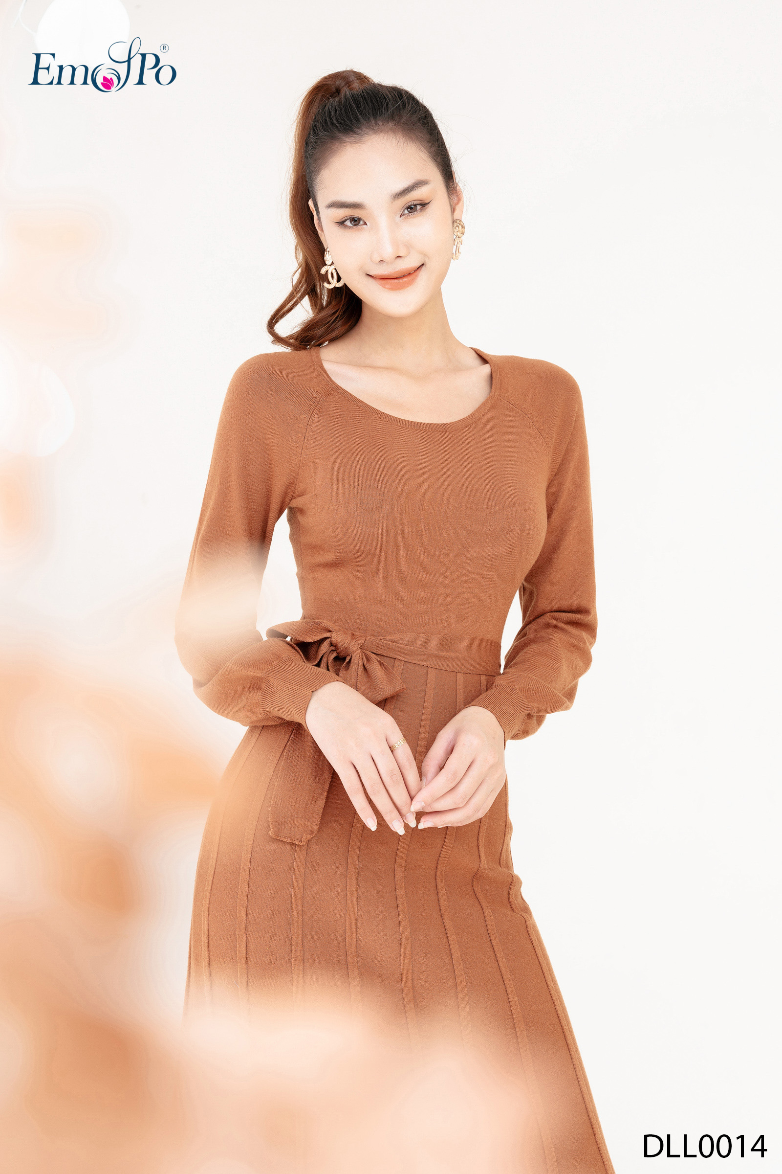 Đầm Len Dáng Xòe Emspo Đai Eo Rời Dll0014