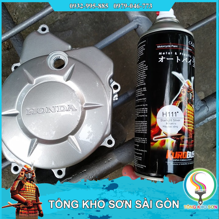 Bình sơn xịt Samurai màu bạc sáng H111  Starlight silver màu xe máy Honda