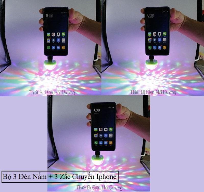 Bộ 3 Đèn Led Vũ Trường USB Cảm Ứng Theo Nhạc (Có zắc chuyển chân ) - Có Video