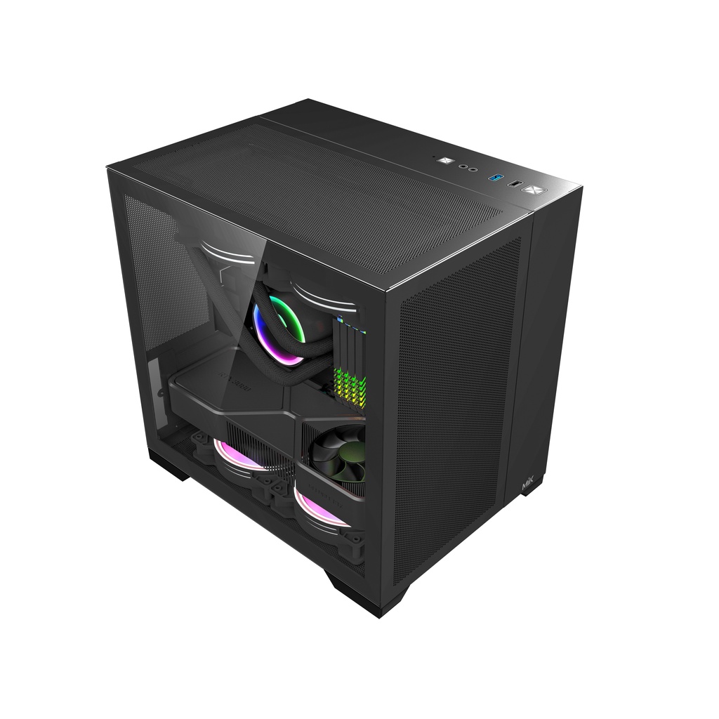 Vỏ Case MIK LV12 MINI FLOW BLACK (Thiết Kế Thông Minh Không Cần Ốc)
