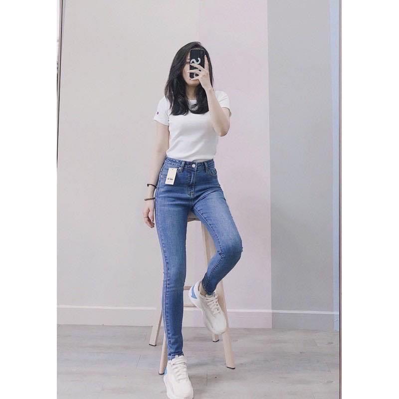 Quần jeans nữ big size lưng cao y hình nhiều sự lựa chọn vải denim co giãn tốt