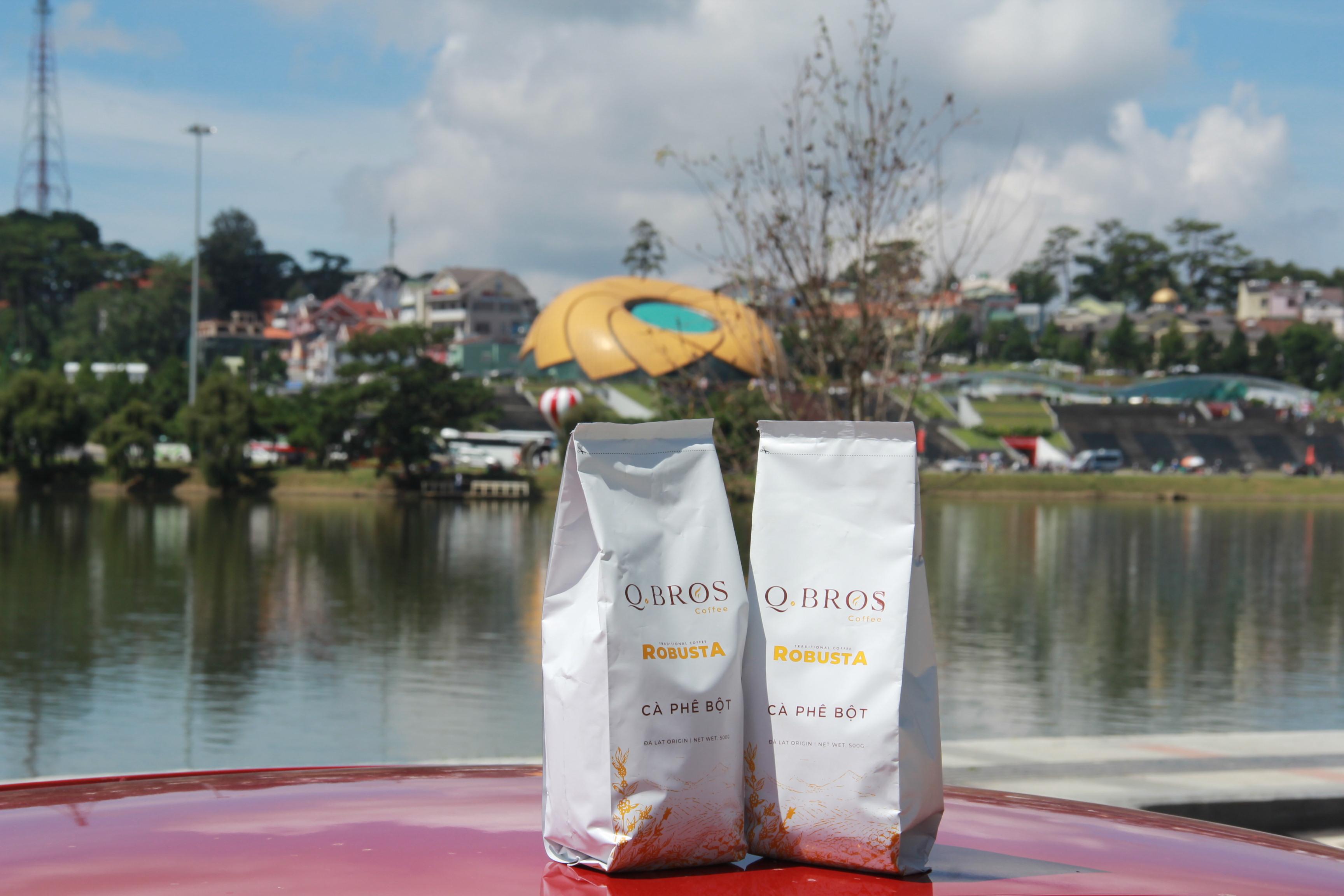 Cà Phê ROBUSTA - 1kg - Q.Bros Coffee Cà Phê bột pha máy/ pha phin Rubusta - Dạng hạt pha máy - Q.Bros Coffee - cà phê sạch
